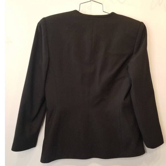 Le Suit Black Blazer Petites Fitted Buttons Pockets Carer Work Business Size 10P - Picture 4 of 9